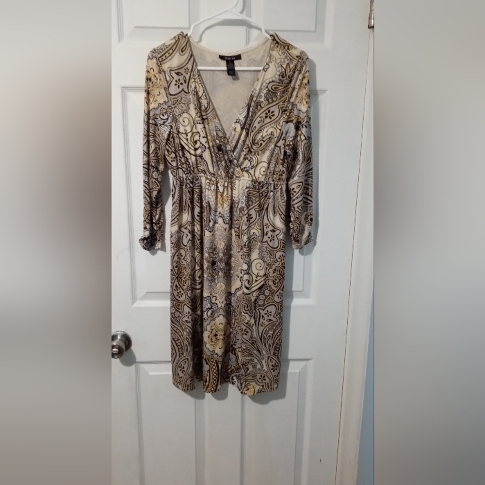 Style & Co. Brown Tan Asymmetrical Sundress